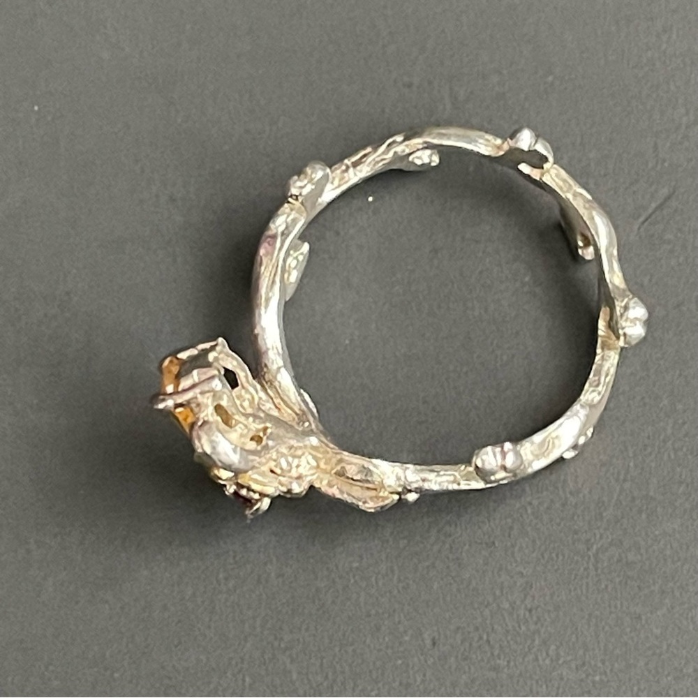 925 Sterling Silver Handmade Natural Citrine Ring Size 7.5 Statement Gift - Picture 4 of 7